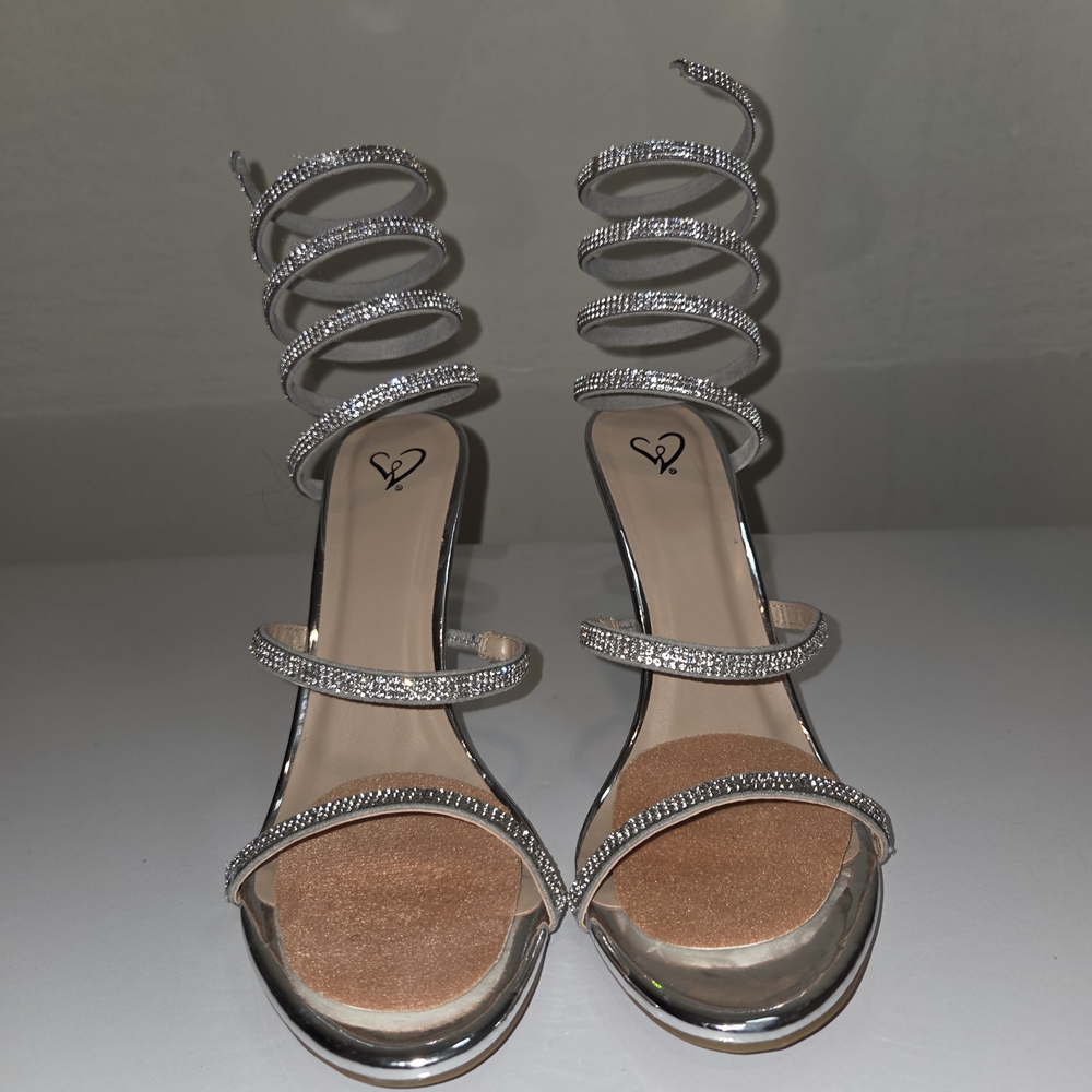 Windsor Silver Spiral Strap Heels